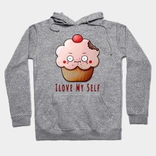 Funny cannibal cupcake "I love my self" Hoodie